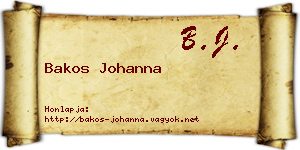 Bakos Johanna névjegykártya